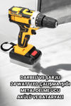 Metal Dişli 24W Akülü Matkap -Çift Bataryalı ve LED Çalışma Işığı ile Tam Set