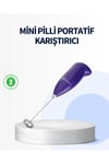 Mini Pilli Portatif Karıştırıcı – Cappuccino, Latte, Frappe ve Kahve Köpürtücü