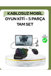 Mobil PUBG Oyuncuları İçin 5in1 Klavye Mouse Oyun Seti – BT5.3 Destekli