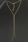 MTXDPN Çift Şerit Taşlı Çelik Kolye (172642) 2 mm-Sarı