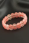 MTXDPN Oval Kesim Pembe Kuvars (155336) Doğaltaşlı Bileklik-Pembe
