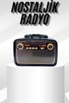 Müzik Kutusu Bluetooth Bağlantılı El Fenerli Nostaljik Tasarım Radyo