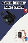Nabız Ölçer Hediye Bileklikli Akıllı Saat ve Dijital Göstergeli Bluetooth Kulaklık Çoklu Şa