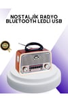 Nostalji Bluetooth Radyo FM AM SW Ahşap Eskitme Tasarım