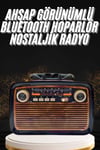 Nostaljik Görünümlü Ahşap Radyo TF SD USB Girişli Led Fener Işıklı