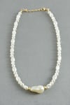 Oval Taşlı İnci Kolye