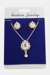 Oval Zirkon Taşlı Set Kolye