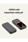 Powerbank 20000 mAh | 22.5W Hızlı Şarj, Dahili Kablolu, LCD Ekranlı Şarj Cihazı