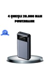 Powerbank 20000 Mah 4 Çıkışlı Hızlı Şarjlı Ve Led Göstergeli