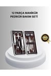 Profesyonel Tırnak Bakım Seti Çelik Aletli Şık Deri Çantalı