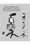 Profesyonel Vlog Çekim Kiti LED Işıklı Tripod Mikrofonlu Telefon Seti