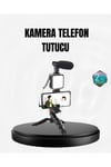 Profesyonel Vlog Çekim Kiti LED Işıklı Tripod Mikrofonlu Telefon Seti