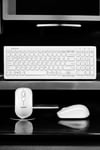 Q Klavye Beyaz Klavye Ve Mouse Seti Kablosuz USB Girişli