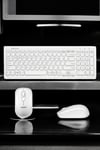 Q Klavye Beyaz Klavye Ve Mouse Seti Kablosuz USB Girişli