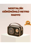 Retro Bluetooth Radyo – Nostaljik Tasarım, TF Kart ve USB Destekli