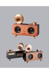 Retro Gramafon Bluetooth Hoparlör Çift Stereo Sesli FM Radyo Destekli