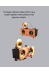 Retro Gramafon Bluetooth Hoparlör Çift Stereo Sesli FM Radyo Destekli
