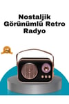 Retro Tarz Kablosuz Radyo – Bluetooth, USB ve TF Kart Girişli
