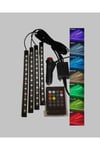 RGB Araç İçi LED Aydınlatma 12V 48 LED Müzik Kontrollü 4 Şerit Set