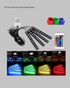 RGB Müzik Kontrollü Araç LED Işık Seti 48 LED 12V Uzaktan Kumandalı