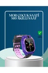 S10 Mor Çocuk Takip Saati Elektronik Bariyer ve Sesli Mesaj Destekli