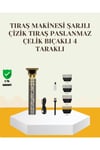Şarjlı Titanyum Bıçaklı Saç ve Sakal Kesme Makinesi