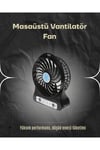 Şarjlı USB Fan – Masaüstü Mini Vantilatör, Taşınabilir, Işıklı, 3 Kademeli, Sessiz