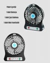 Şarjlı USB Fan – Masaüstü Mini Vantilatör, Taşınabilir, Işıklı, 3 Kademeli, Sessiz