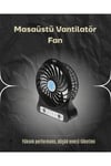 Şarjlı USB Fan – Masaüstü Mini Vantilatör, Taşınabilir, Işıklı, 3 Kademeli, Sessiz