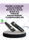 Sessiz Motorlu, Kablosuz Kullanımlı Şarjlı Saç ve Sakal Kesme Makinesi – Taraklı Set