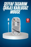 Sessiz Tıklama Çift Modlu Bluetooth Ve Alıcı Şeffaf Mouse Fare Azrlya-KR-RS34