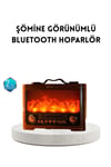 Şömine Efektli Solar Hoparlör Bluetooth 5.3 Radyo AUX USB TF Destekli