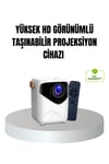 Taşınabilir 1080P HD Akıllı Projektör – 64GB Dahili Hafıza, 2GB RAM, Uzaktan Kumandalı