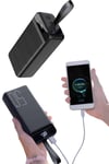 Taşınabilir Powerbank 50.000 mAh 4 Girişli Hızlı Şarj Led Göstergeli Fenerli Şarj
