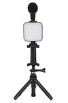 Telefon Tutucu Mini Mikrofonlu Tripod Vlog Çekim Video