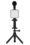 Telefon Tutucu Mini Mikrofonlu Tripod Vlog Çekim Video
