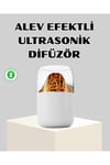 Ultrasonik Alev Efektli Aromaterapi Difüzörü USB Şarjlı ve Otomatik Kapanma Özellikli