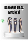 Unisex Şarjlı Saç ve Sakal Tıraş Makinesi – Ayarlanabilir Tarak Başlıkları, Sessiz Motor