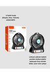 USB Girişli Taşınabilir Masaüstü Mini Fan – 3 Kademeli Hız, Şarjlı, Işıklı, Sessiz Çal