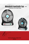 USB Girişli Taşınabilir Masaüstü Mini Fan – 3 Kademeli Hız, Şarjlı, Işıklı, Sessiz Çal