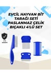 Uzun ve Kısa Tüylü Hayvanlara Özel Bit Tarağı ve Tüy Temizleme Seti