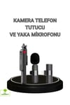 Vlog ve Canlı Yayın İçin Çift Yaka Mikrofonu ve Tripodlu Selfie Çubuğu Seti