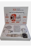 X8 Unique Combination Teknoloji Seti 6'lı Kombin Paket Akıllı Saat, Bluetooth Kulaklık, Powerbank
