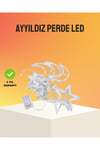 Yanıp Sönen ve Sabit Modlu Yıldız Ay Perde Led Işık