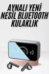 Yeni Nesil Kablosuz Kulaklık Aynalı Powerbank Özellikli Bluetooth Bağlantılı Dijital Gösterge