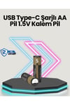 Yüksek Performanslı AA USB Şarjlı Lityum Pil | 1.5V Sabit Güç | 2’li Paket