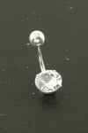 Yuvarlak Zirkon Taşlı Çelik Piercing 1 Adet