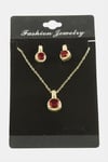 Yuvarlak Zirkon Taşlı Set Kolye