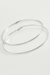 Zincir Çizgili Metal Halka Küpe 8-9-10 cm