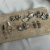 Asimetrik Yeşil & Beyaz Mineli Silver Tel  Küpe